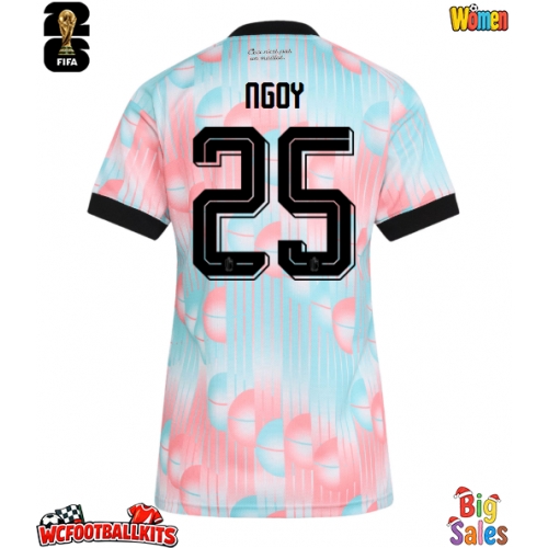 Belgium Nathan Ngoy #25 Replica Away Stadium Shirt for Women World Cup 2026 Short Sleeve